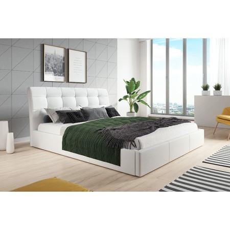 Čalouněná postel ALDO rozměr 180x200 cm Bílá TT-FURNITURE