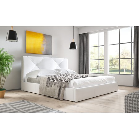 Čalouněná postel KARINO rozměr 90x200 cm Bílá TT-FURNITURE