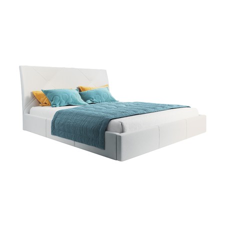 Čalouněná postel KARO rozměr 120x200 cm Bílá TT-FURNITURE