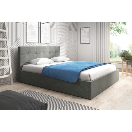 Čalouněná postel LAURA rozměr 140x200 cm Tmavě šedá TT-FURNITURE