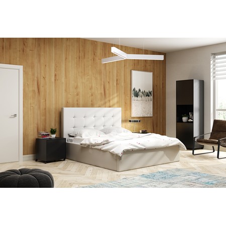 Čalouněná postel LAURA rozměr 160x200 cm Bílá TT-FURNITURE