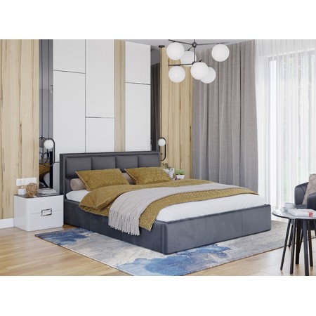 Čalouněná postel OTTO rozměr 180x200 cm Tmavě šedá TT-FURNITURE