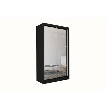 Kvalitní Šatní Skříň Flores 150 cm Černá Furniture
