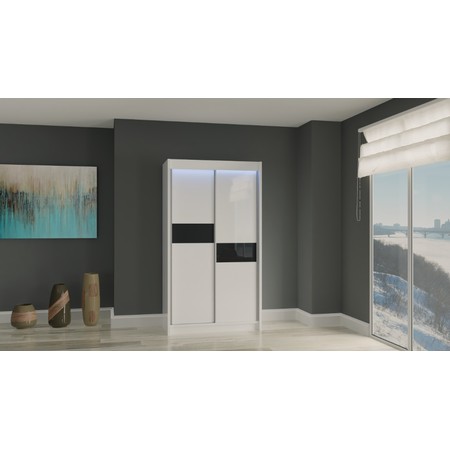 Kvalitní Šatní Skříň Livia 120 cm Bílá/černá Furniture
