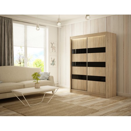 Kvalitní Šatní Skříň Solit 250 cm Dub Sonoma Furniture