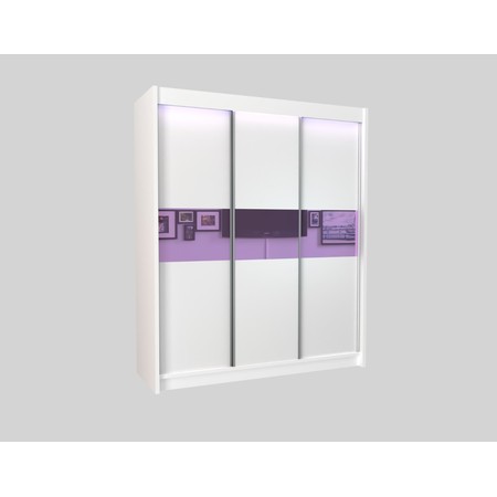 Kvalitní Šatní Skříň Tanna 180 cm Bílá/fialová Furniture