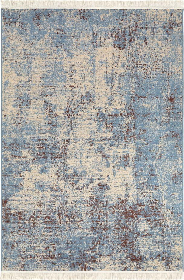 Modro-šedý koberec s podílem recyklované bavlny Nouristan