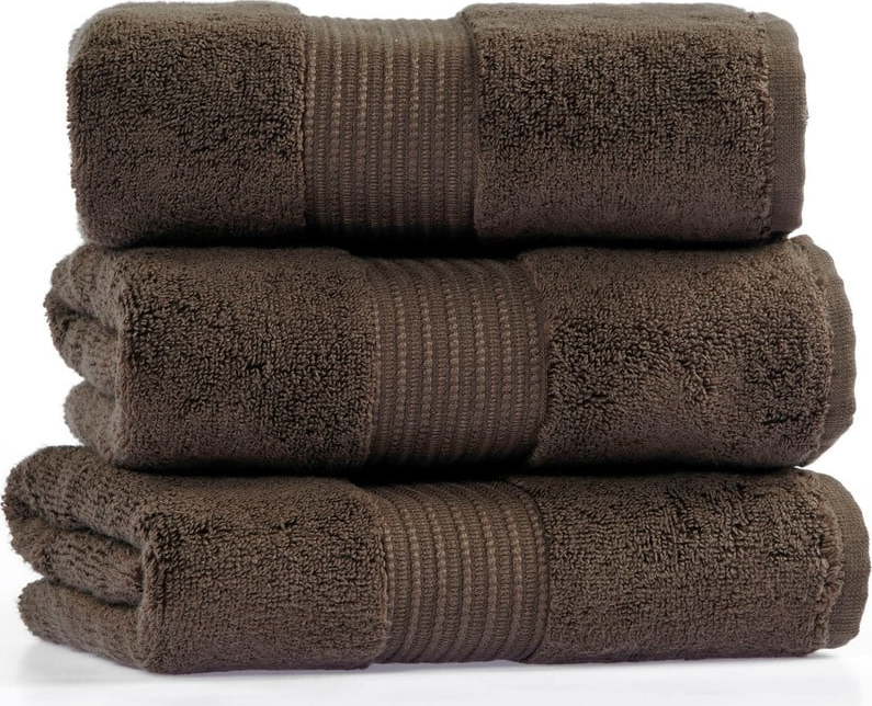 Sada 3 hnědých bavlněných ručníků L'appartement Chicago