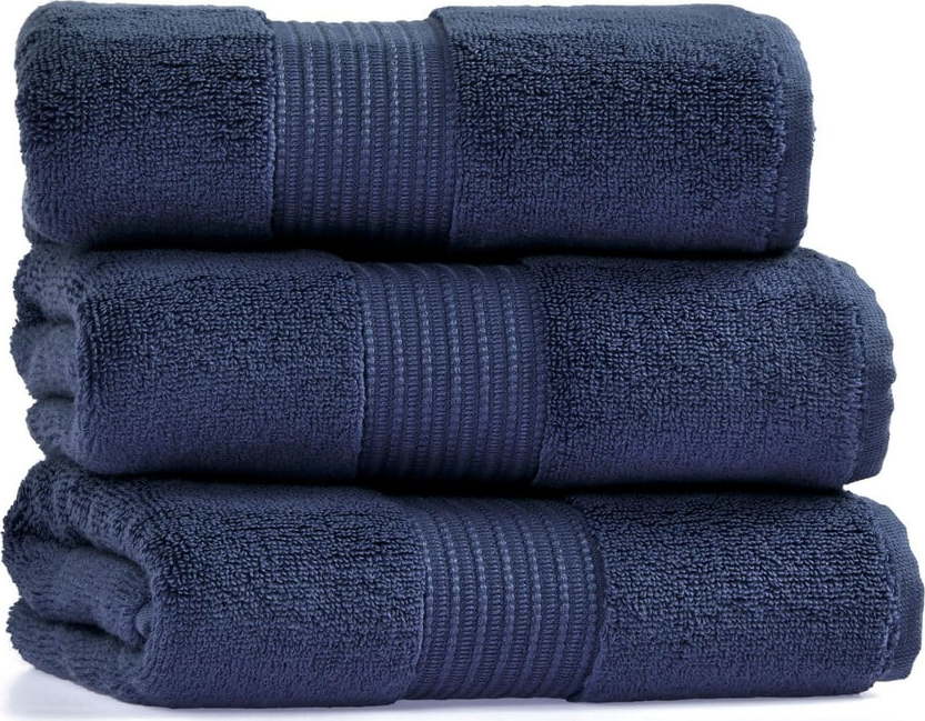Sada 3 námořnicky modrých bavlněných ručníků L'appartement Chicago
