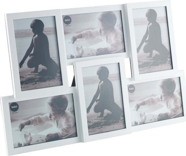Bílý nástěnný fotorámeček na 6 fotografií Balvi Isernia Balvi