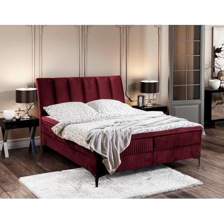 Čalouněná postel ALABAMA rozměr 160x200 cm Červená TT-FURNITURE
