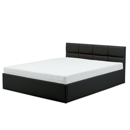 Čalouněná postel MONOS II s matrací rozměr 160x200 cm - Eko-kůže Černá eko-kůže Signal-nabytek