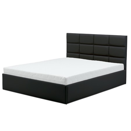 Čalouněná postel TORES II s matrací rozměr 160x200 cm - Eko-kůže Černá eko-kůže Signal-nabytek