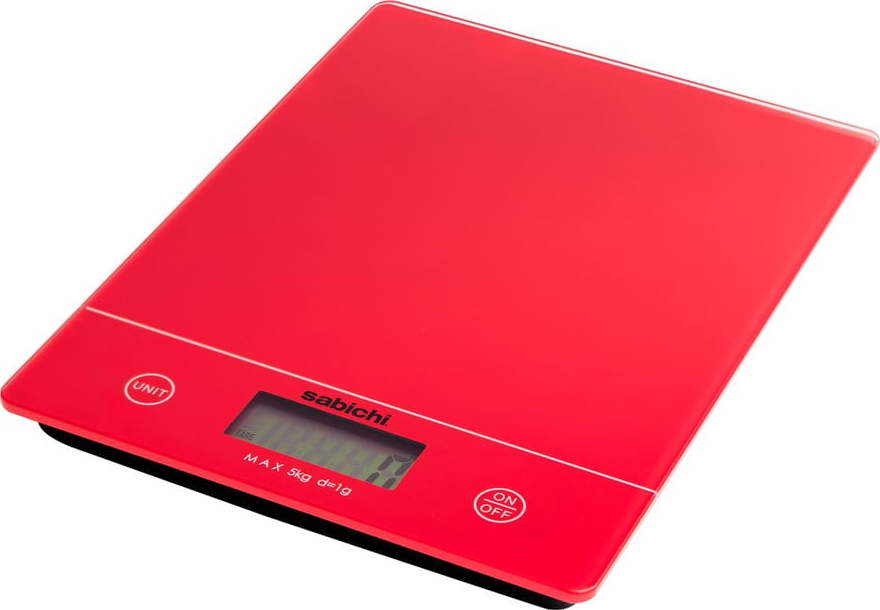 Červená digitální kuchyňská váha Sabichi Sabichi