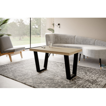 Konferenční stolek LOFT TRAPEZ 100x60 cm Černá Dub sonoma Alpimeble