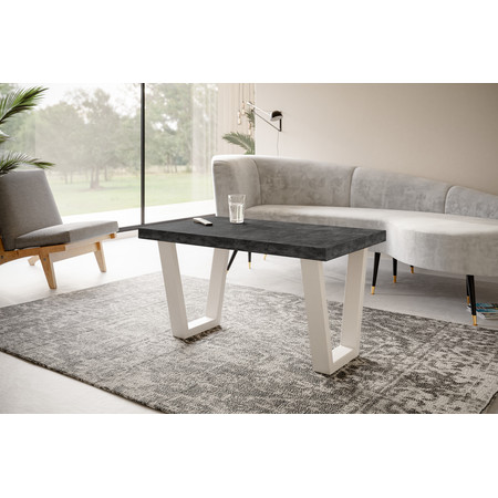 Konferenční stolek LOFT TRAPEZ 120x70 cm Bílá Černá Alpimeble