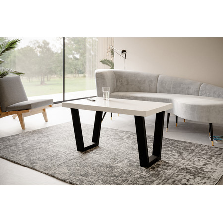 Konferenční stolek LOFT TRAPEZ 120x70 cm Černá Bílá Alpimeble