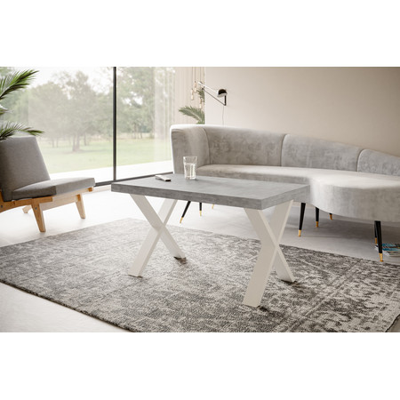Konferenční stolek LOFT X 100x60 cm Bílá Šedá Alpimeble
