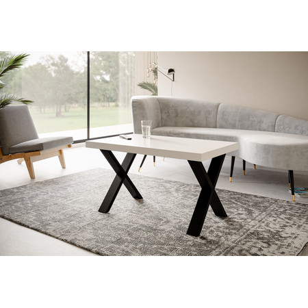 Konferenční stolek LOFT X 100x60 cm Černá Bílá Alpimeble