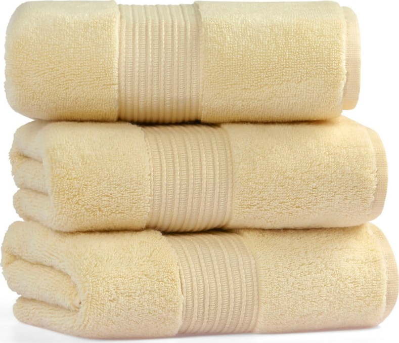 Sada 3 žlutých bavlněných ručníků L'appartement Chicago
