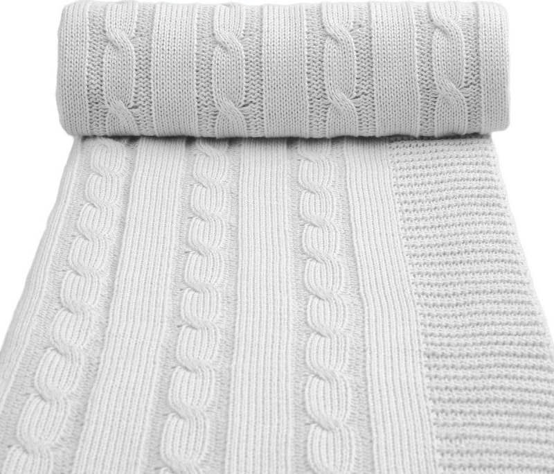 Šedá pletená dětská deka s podílem bavlny T-TOMI Spring