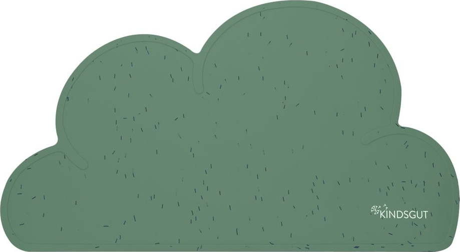 Tmavě zelené silikonové prostírání Kindsgut Cloud