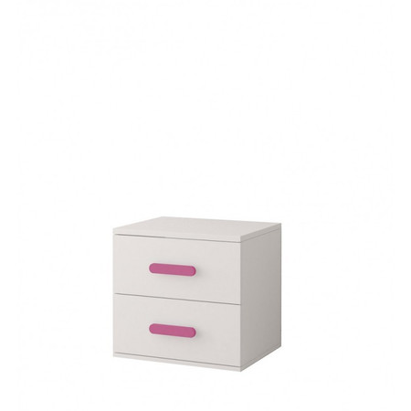 Noční stolek Smyk - bílá/růžová Idzczakmeble