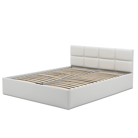 Čalouněná postel MONOS II bez matrace rozměr 160x200 cm - Eko-kůže Bílá eko-kůže Pěnová matrace Signal-nabytek