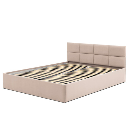 Čalouněná postel MONOS bez matrace rozměr 160x200 cm Bílá eko-kůže Bonelová matrace Signal-nabytek