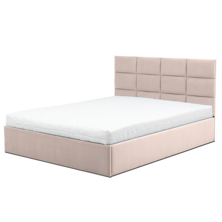 Čalouněná postel TORES s matrací rozměr 160x200 cm Bílá eko-kůže Bonelová matrace Signal-nabytek