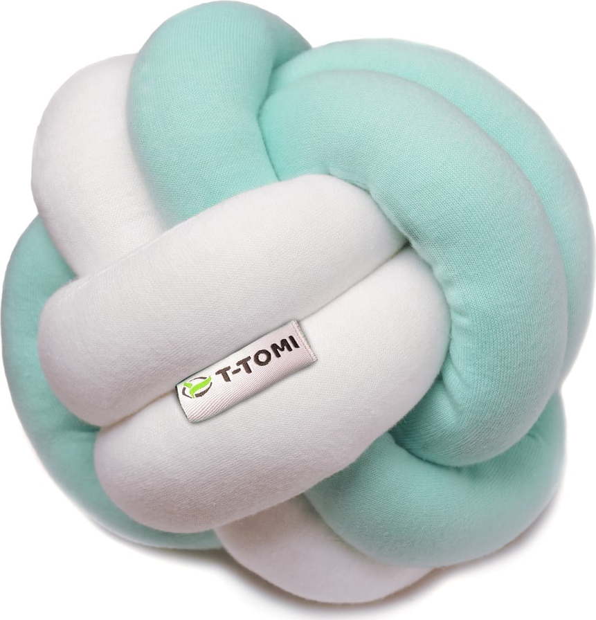 Zeleno-bílý bavlněný pletený míč T-TOMI