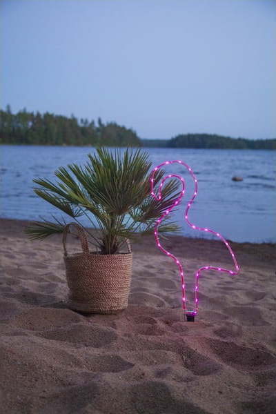 Růžové venkovní LED svítidlo ve tvaru plameňáka Star Trading Tuby