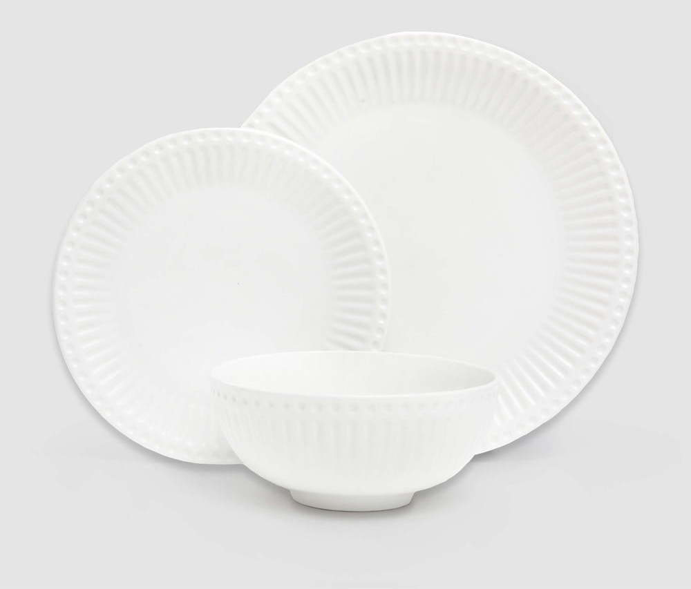 18dílná sada bílého porcelánového nádobí Bonami Essentials Purita Bonami Essentials