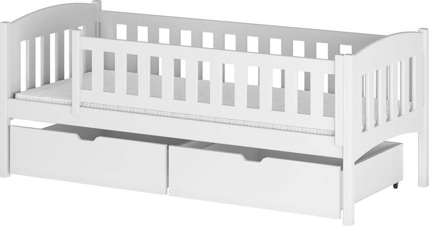 Bílá dětská postel s úložným prostorem 70x160 cm Gucio - Lano Meble Lano Meble