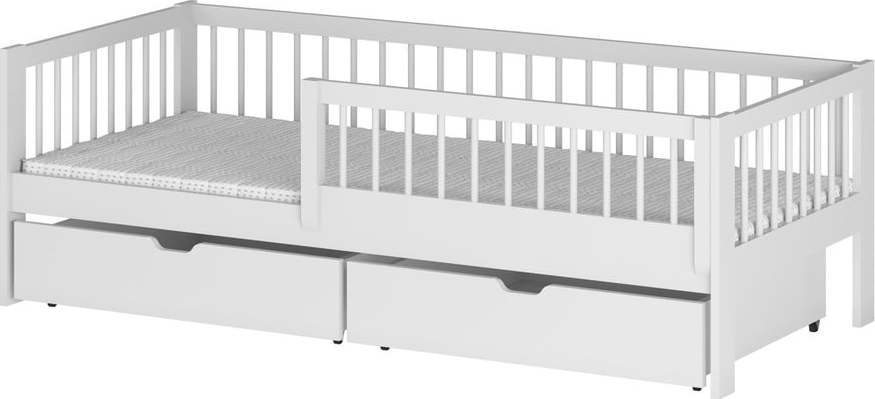 Bílá dětská postel s úložným prostorem 90x200 cm Edi - Lano Meble Lano Meble