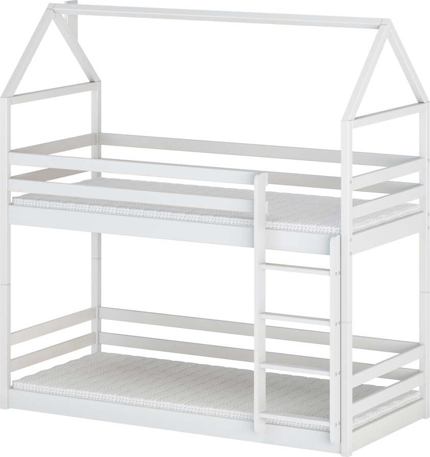 Bílá domečková/patrová dětská postel 80x160 cm Axel - Lano Meble Lano Meble