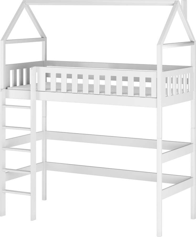 Bílá domečková/vyvýšená dětská postel 80x160 cm Otylia - Lano Meble Lano Meble
