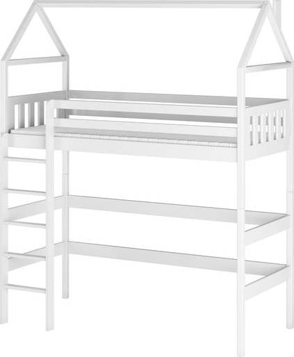 Bílá domečková/vyvýšená dětská postel 80x180 cm Gloria - Lano Meble Lano Meble