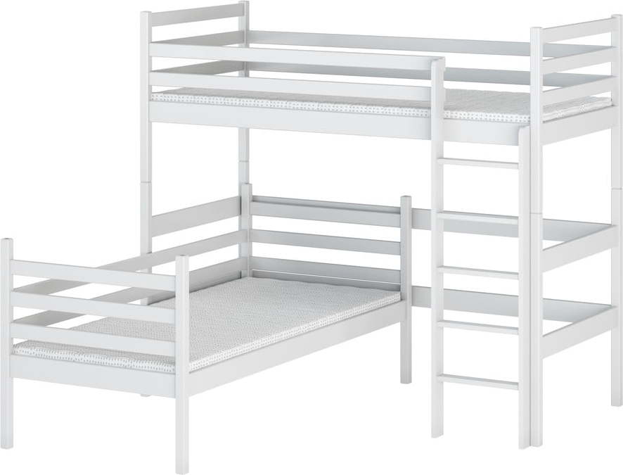 Bílá patrová dětská postel 70x160 cm Double - Lano Meble Lano Meble