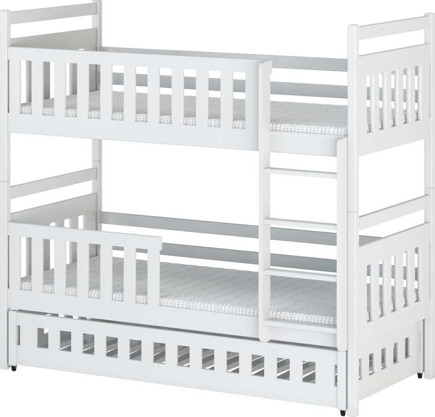 Bílá patrová dětská postel 70x160 cm Oliwia - Lano Meble Lano Meble
