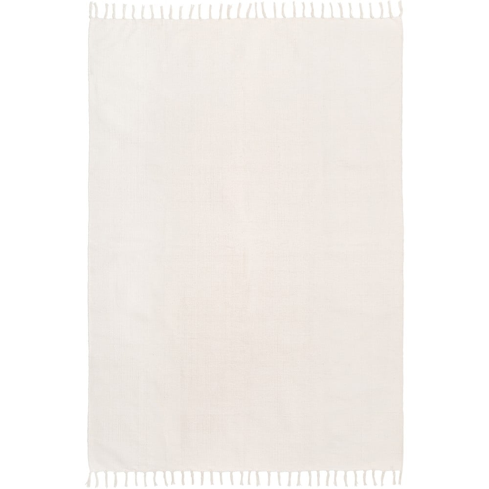 Bílý ručně tkaný bavlněný koberec Westwing Collection Agneta
