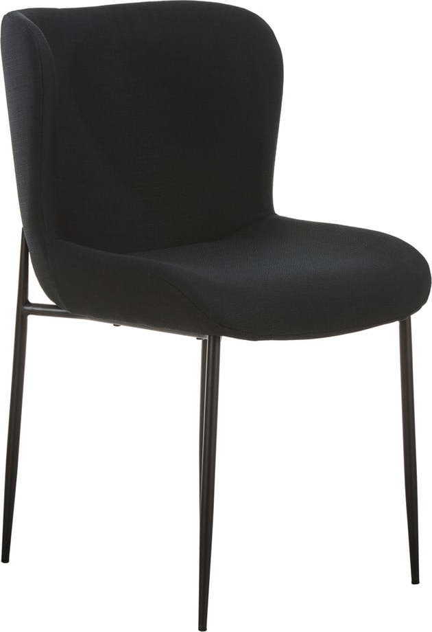 Černá čalouněná židle se sametovým povrchem Westwing Collection Tess Westwing Collection