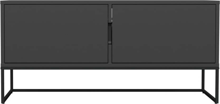 Černý TV stolek s kovovými nohami Tenzo Lipp Tenzo