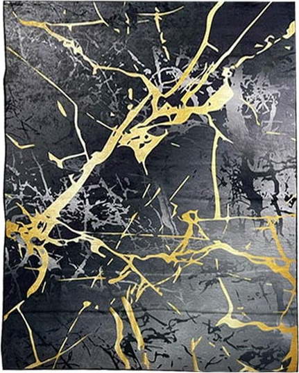 Černý/ve zlaté barvě koberec 140x80 cm Modern Design - Rizzoli Rizzoli