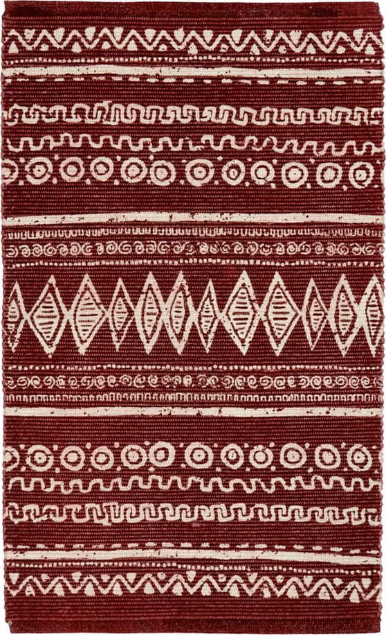 Červeno-bílý bavlněný koberec Webtappeti Ethnic