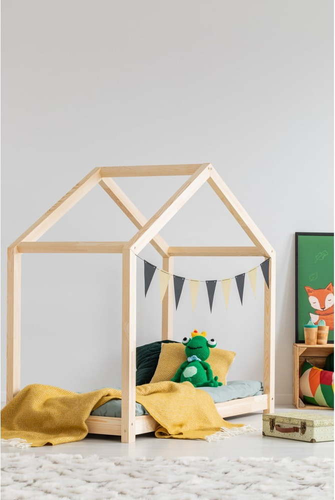 Domečková dětská postel z borovicového dřeva 90x200 cm Mila RM - Adeko Adeko