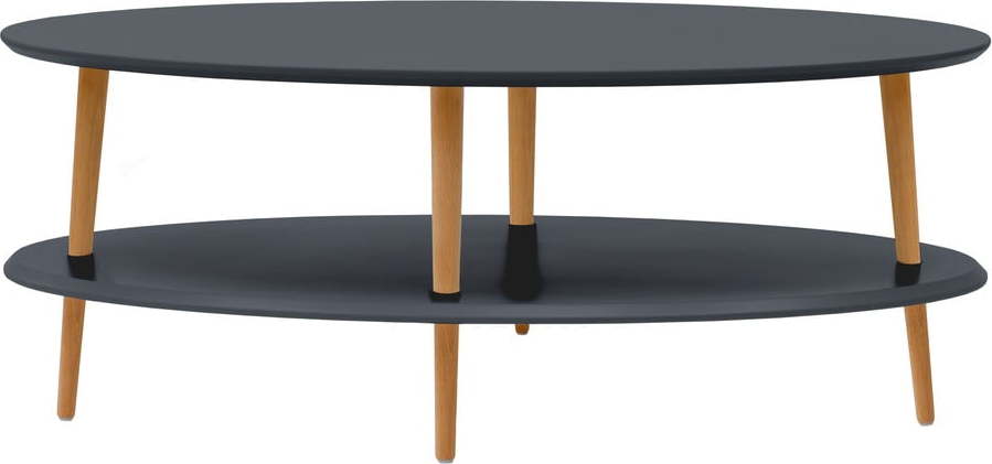 Grafitově šedý konferenční stolek se sníženou spodní deskou Ragaba OVO Ragaba