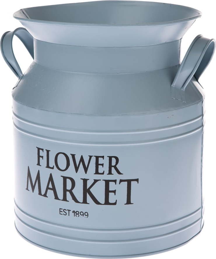Modrý kovový květináč Dakls Flower Market