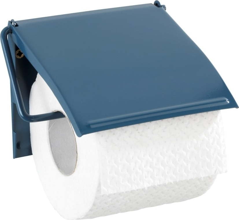 Modrý nástěnný držák na toaletní papír Wenko Cover WENKO