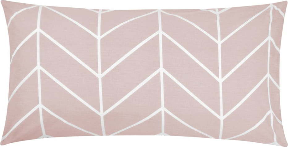 Růžový dekorativní povlak na polštář z ranforce bavlny by46